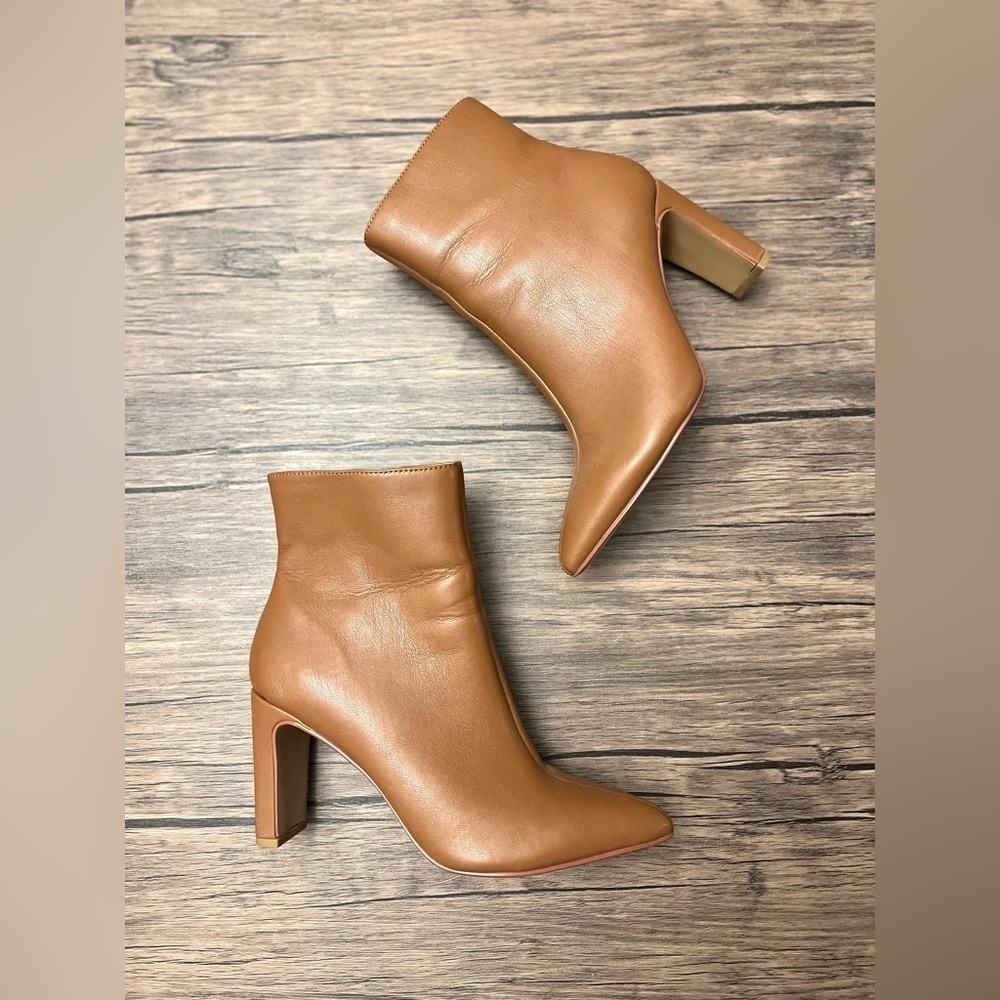 Chinese Laundry Erin Pointed-Toe Ankle Bootie in Camel